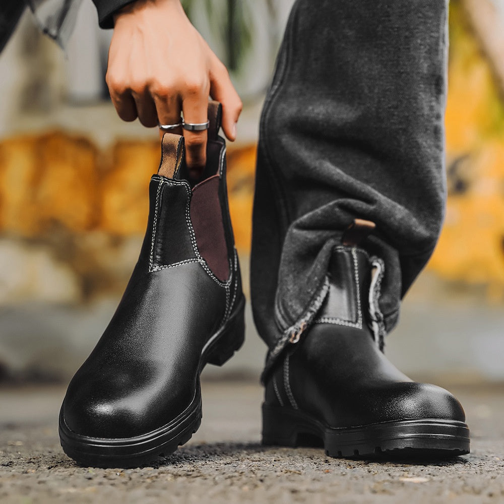 Damian - Herren Chelsea-Boots mit elastischen Einsätzen und Gummisohle