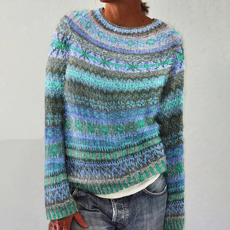 Sophie – Damen Strickpullover mit nordischem Muster