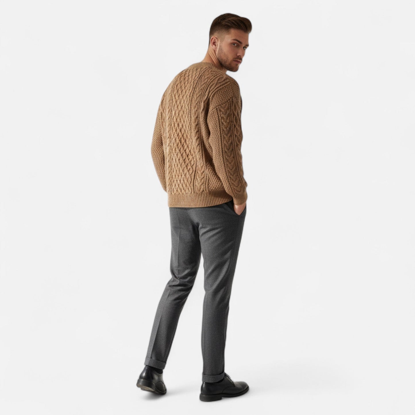 Daniel – Klassischer Herren Knit Pullover mit strukturierter Zopfmuster-Optik