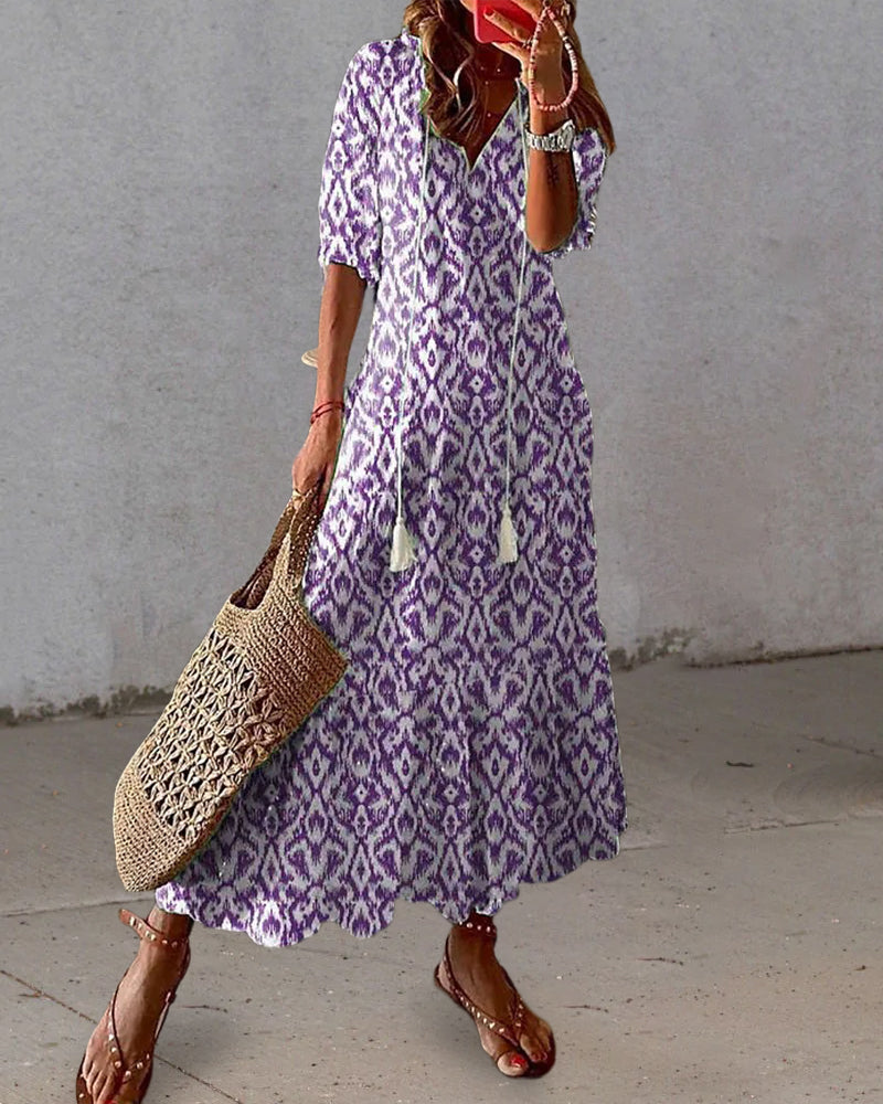 Monika – Elegant women's summer dress in flowing fabric - Image 6