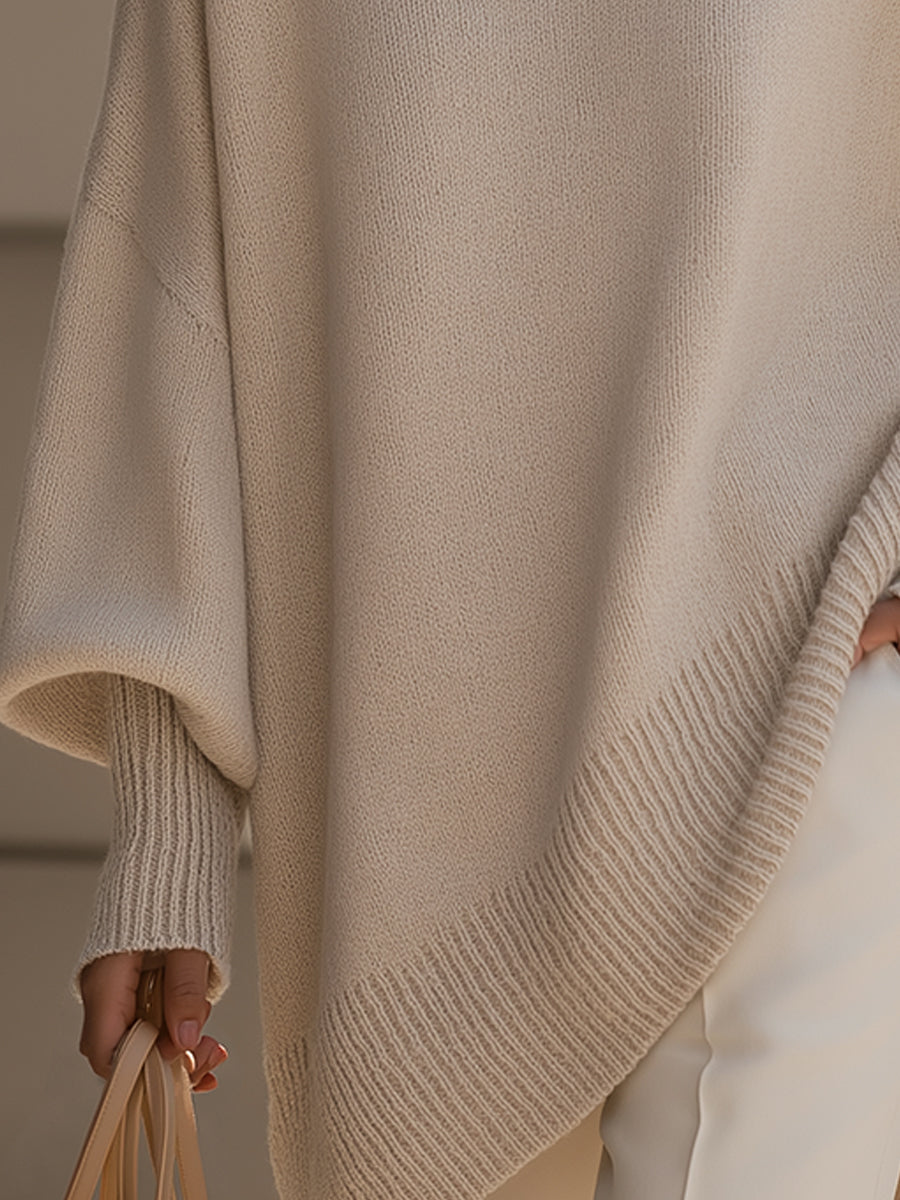 Isabella – Eleganter ponchoartiger Strickpullover