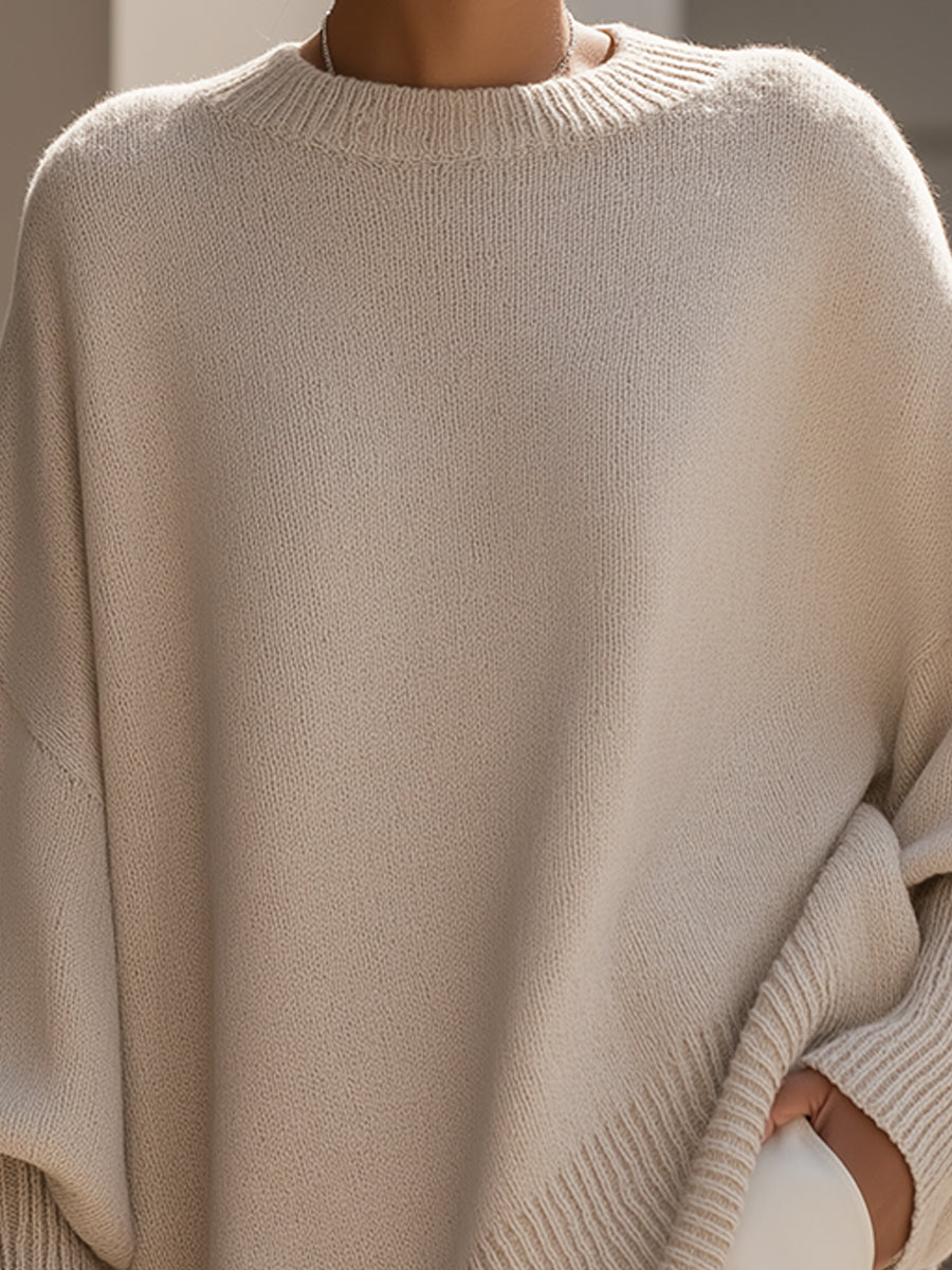 Elena – Elegantes Oversize-Strickponcho Damenoberteil