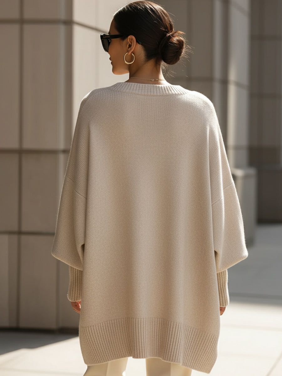 Elena – Elegantes Oversize-Strickponcho Damenoberteil
