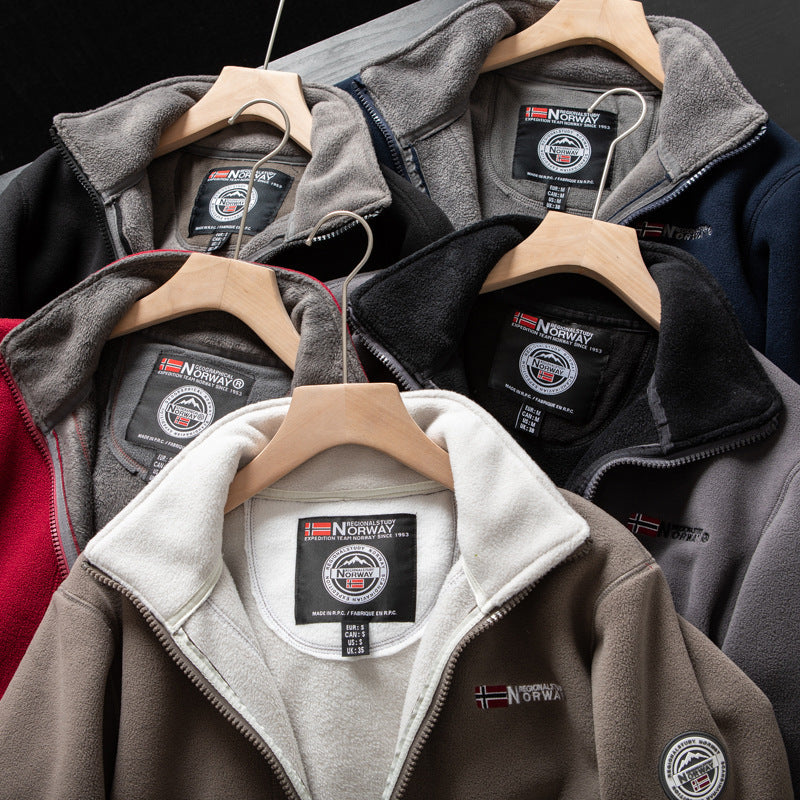Lucas – Funktionale Herren Fleecejacke mit Stehkragen und Reißverschluss