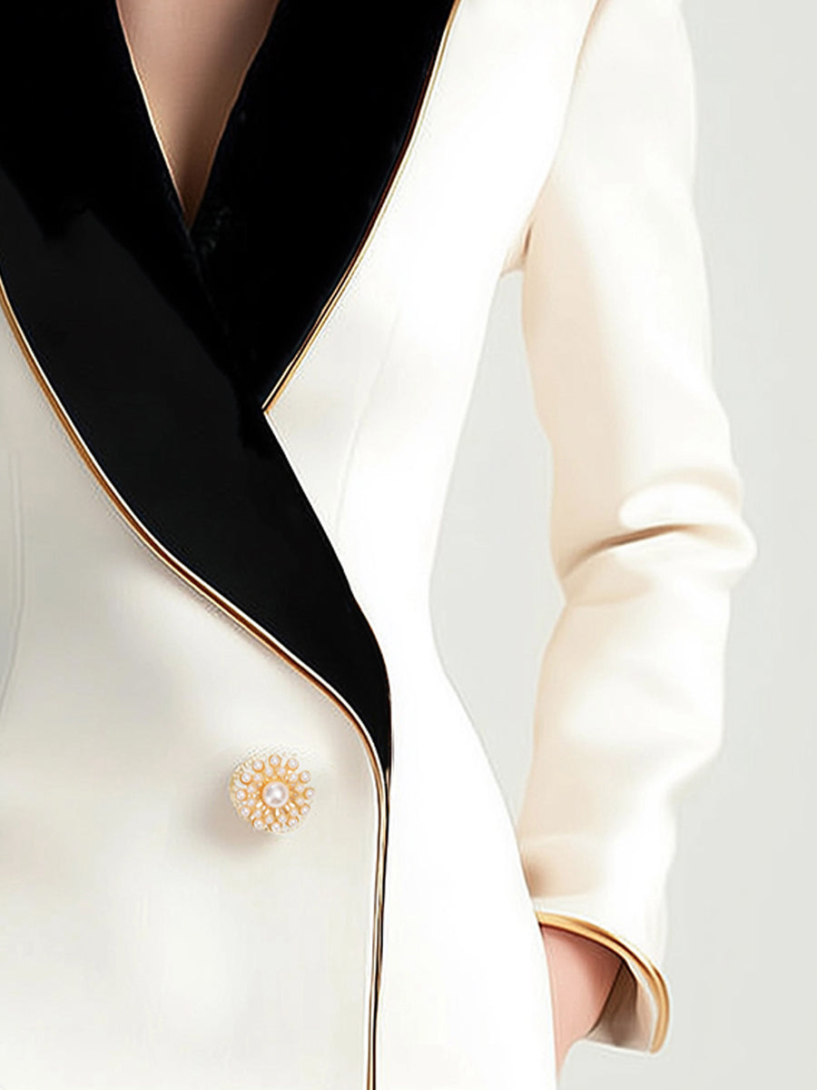 Isabelle – Asymmetrischer Blazer mit Kontrastkragen für Damen