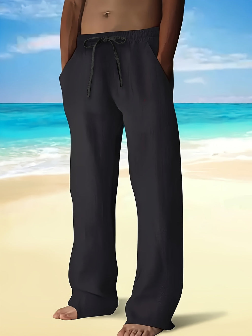 Finn – Lässige Leinen Strandhose Mit Kordelzug