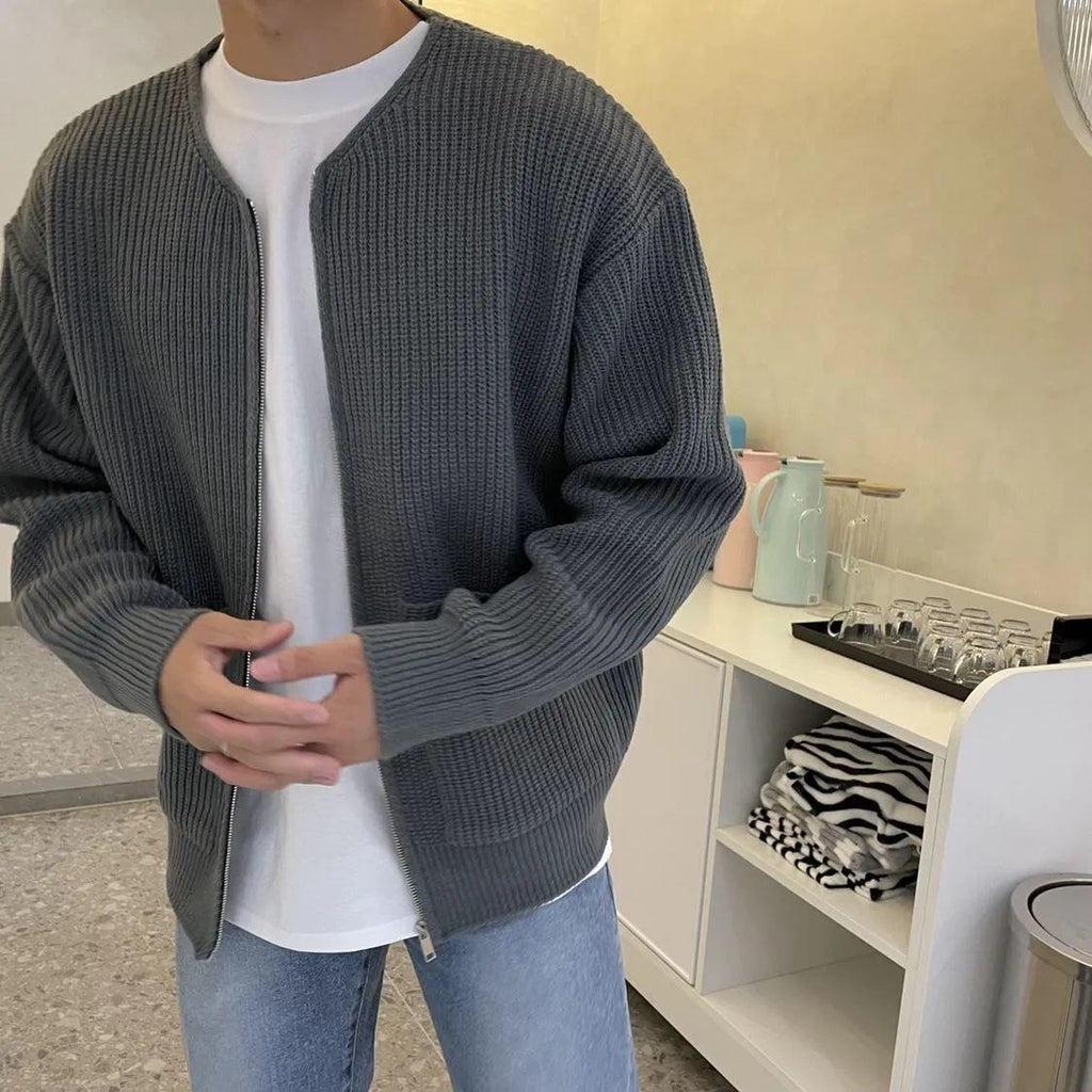 Marco - Herrenstrickjacke mit Reißverschluss und Taschen