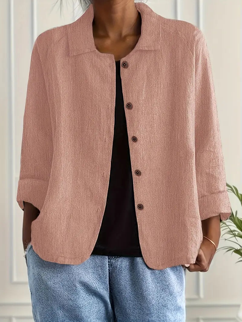 Damenjacke mit lässigem Schnitt und praktischen Knöpfen - 51 - Annoboutique