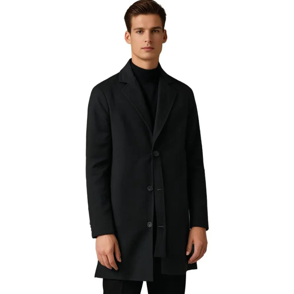 Eleganter Herren-Wintermantel mit taillierter Passform und Knopfleiste - J&B - 9 - Annoboutique