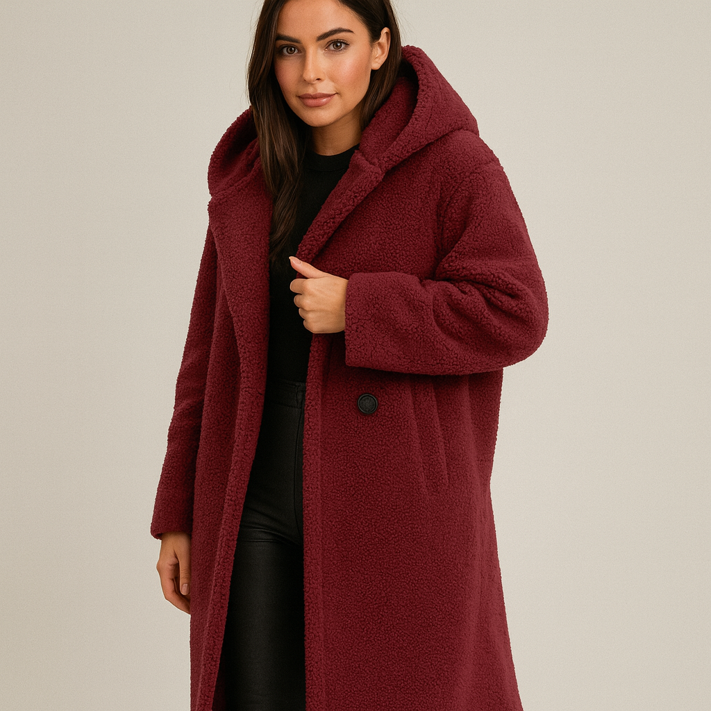 Alba – Damen Teddy-Mantel Mit Kapuze