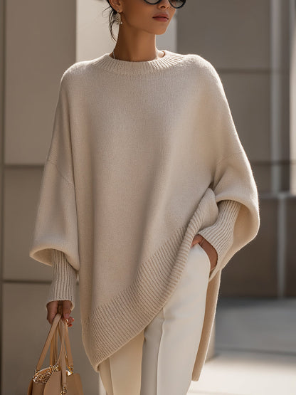 Isabella – Eleganter ponchoartiger Strickpullover