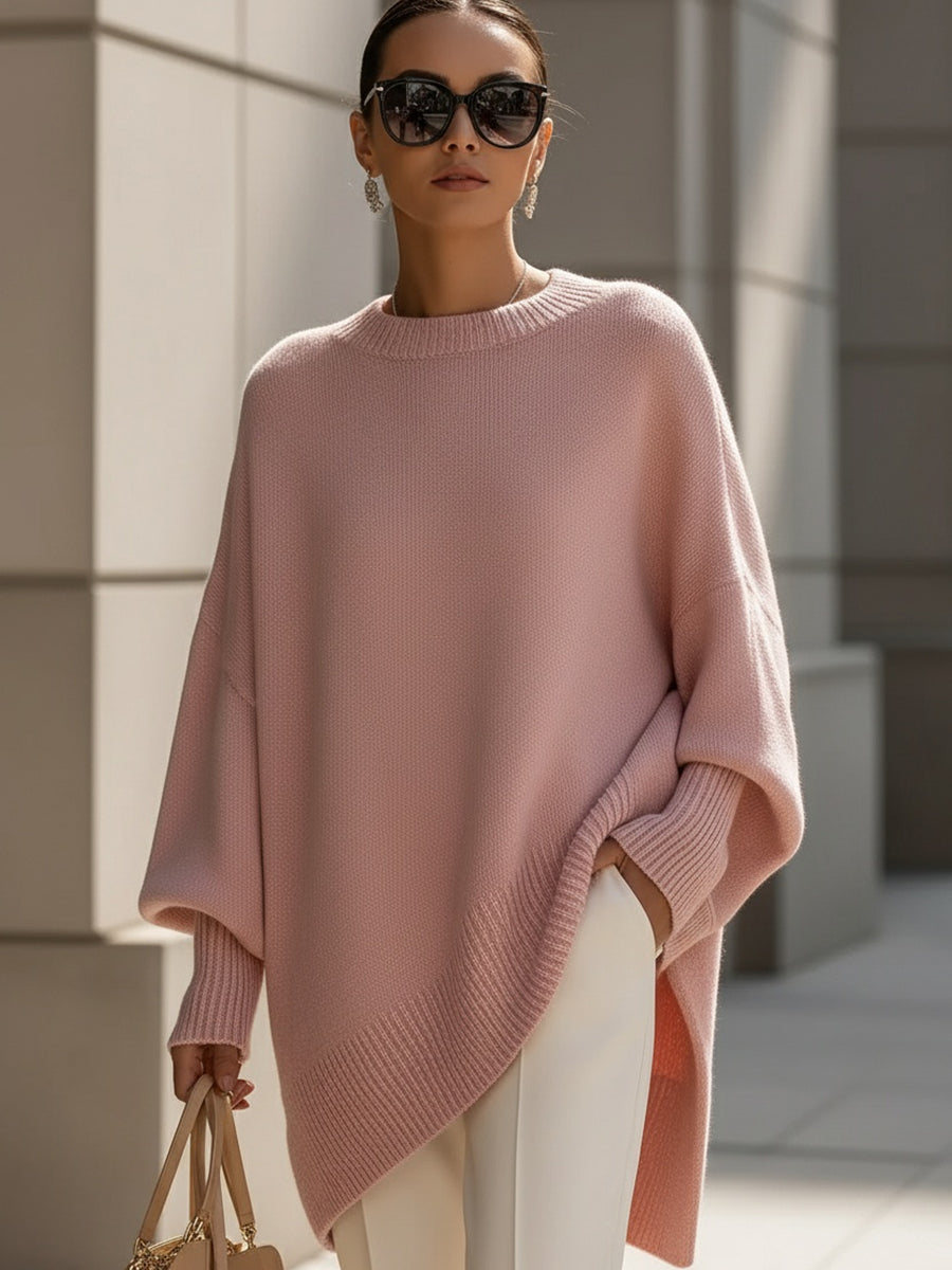 Isabella – Eleganter ponchoartiger Strickpullover