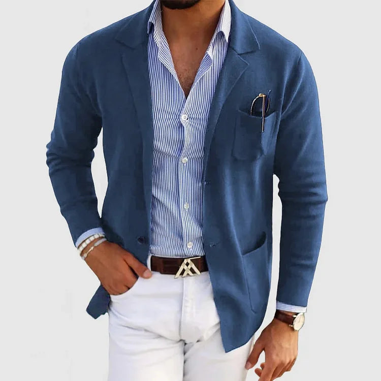 David – Lässiger Leinen Blazer Mit Klassischem Revers