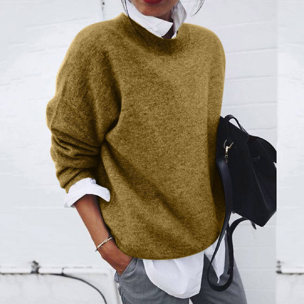 Ana – Lockerer Strickpullover Damen im modernen Layering-Stil