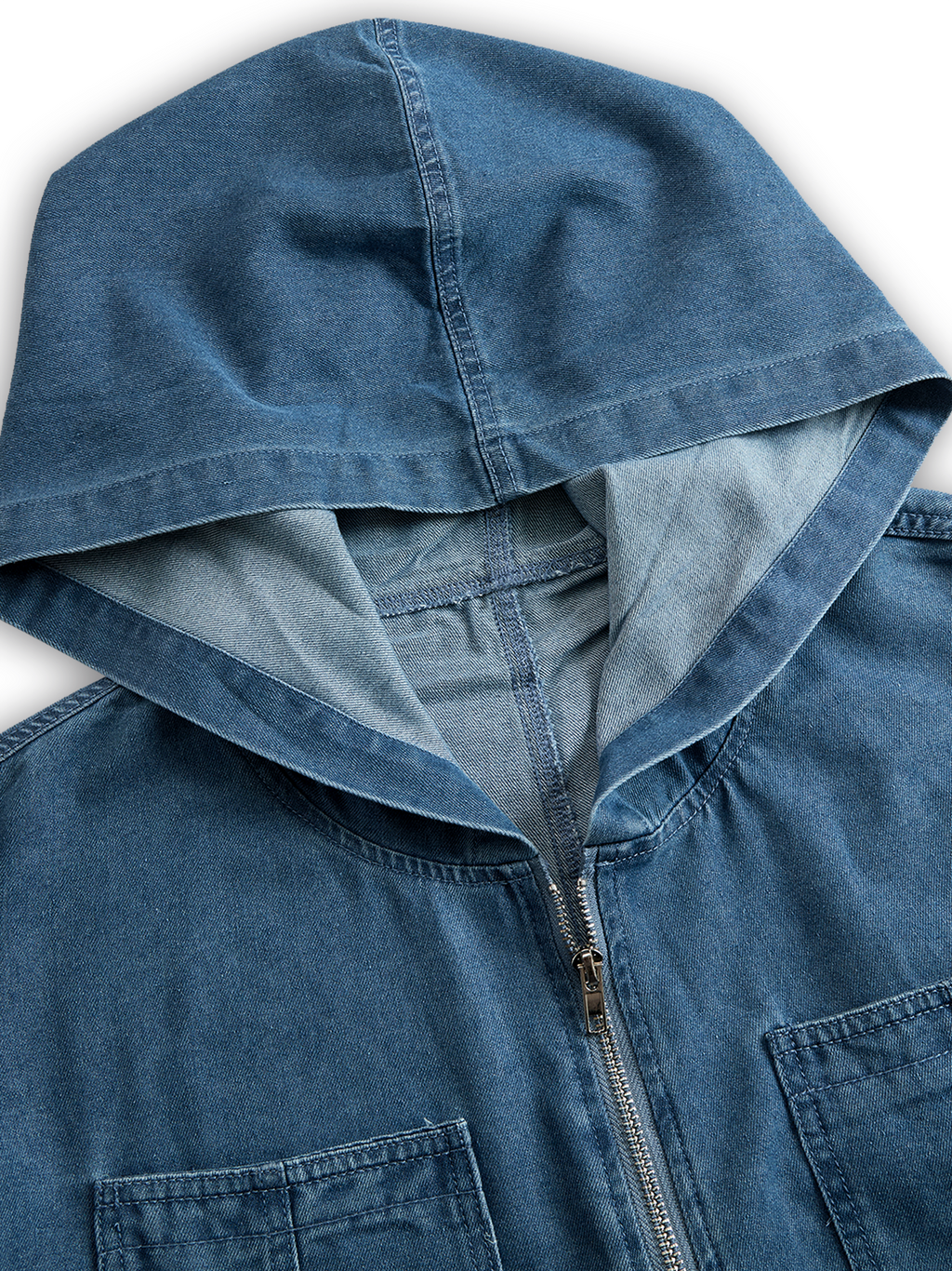 Maja – Lockerer Denim-Hoodie-Jumpsuit für Damen