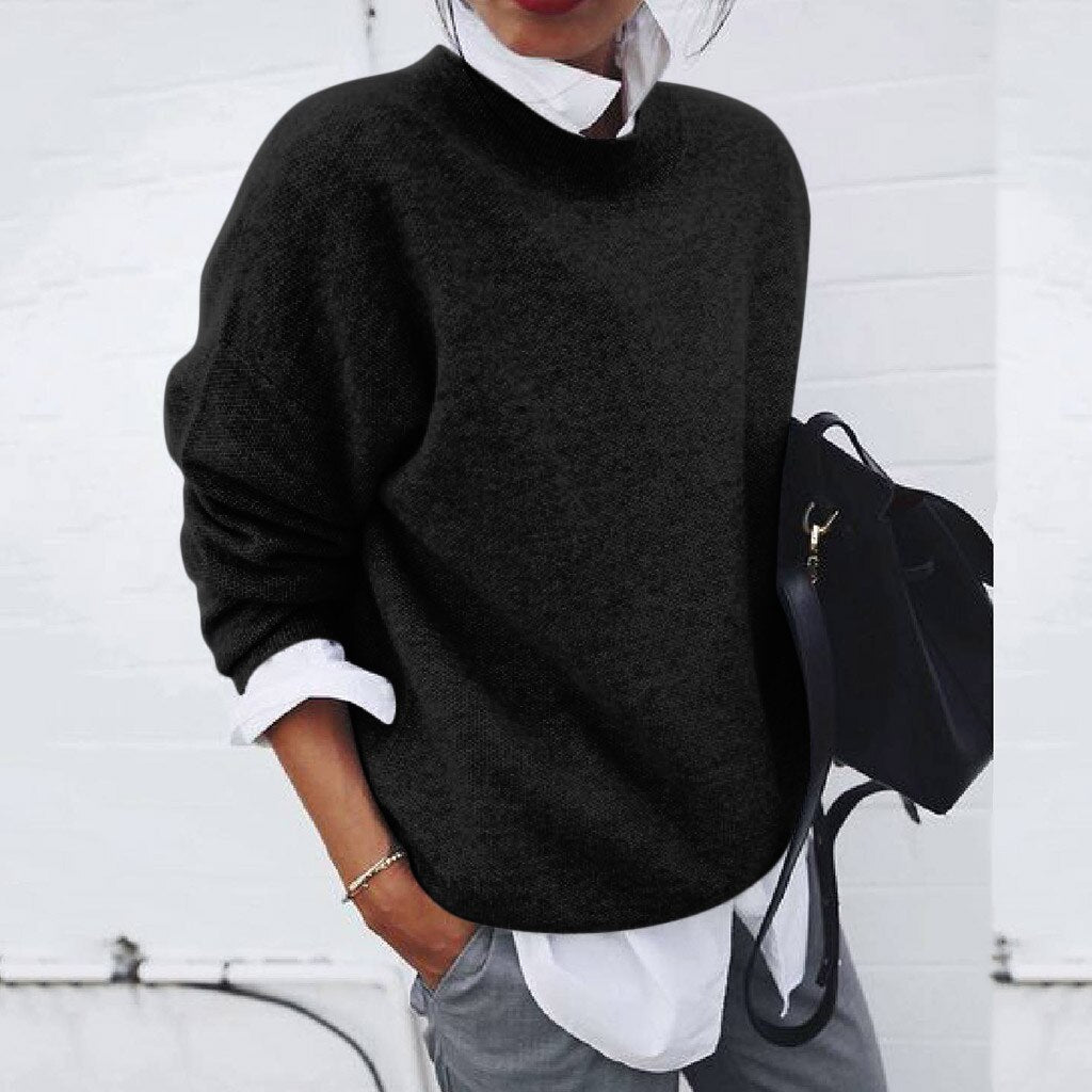 Ana – Lockerer Strickpullover Damen im modernen Layering-Stil