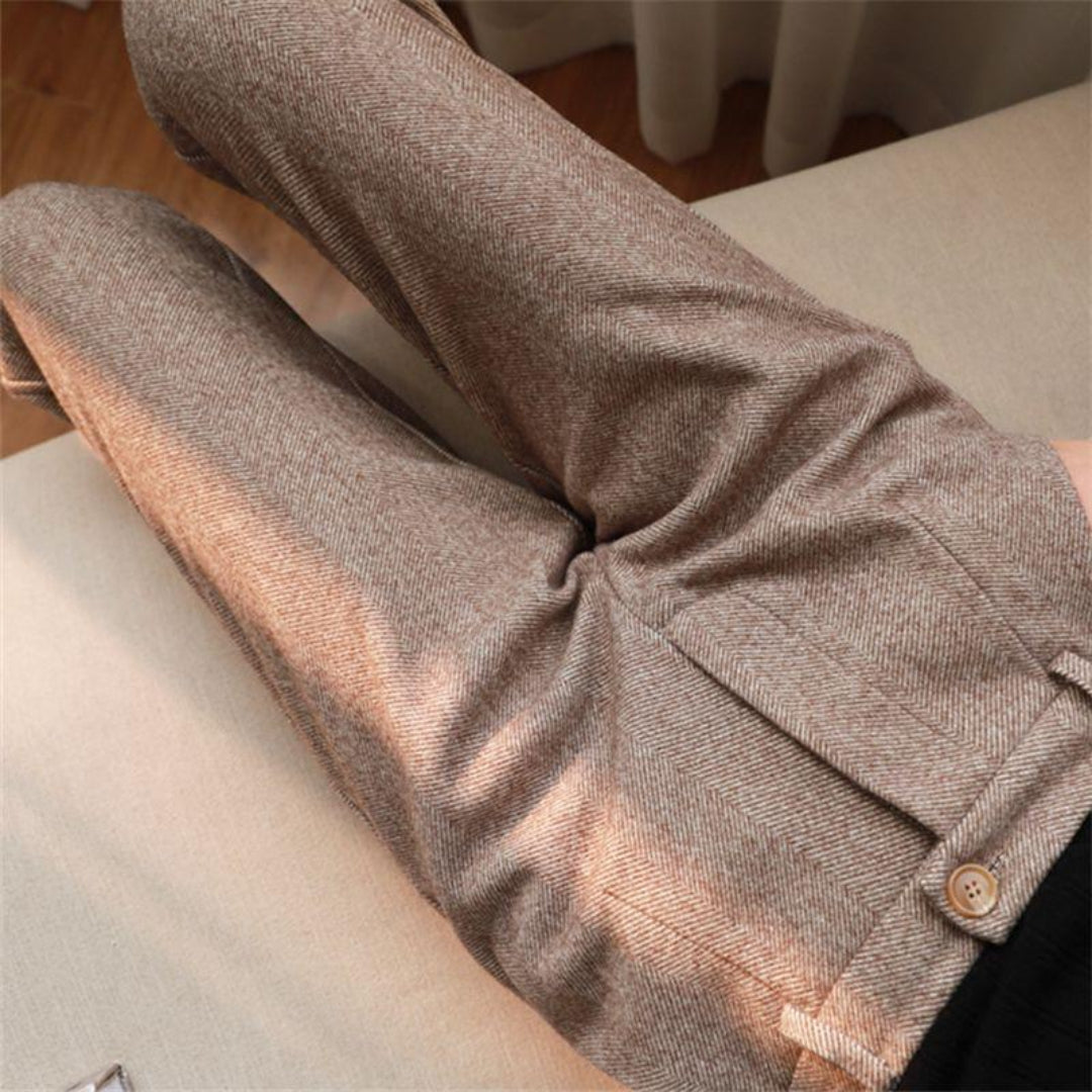 James – Klassische Strukturierte Herren Stoffhose
