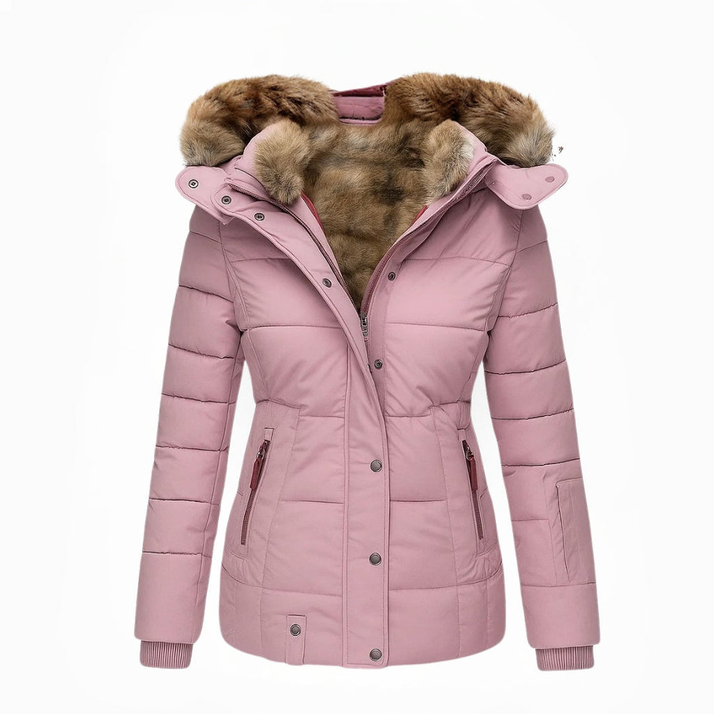 Lena – Gefütterte Winterjacke mit Fellkapuze im modernen Damen-Look