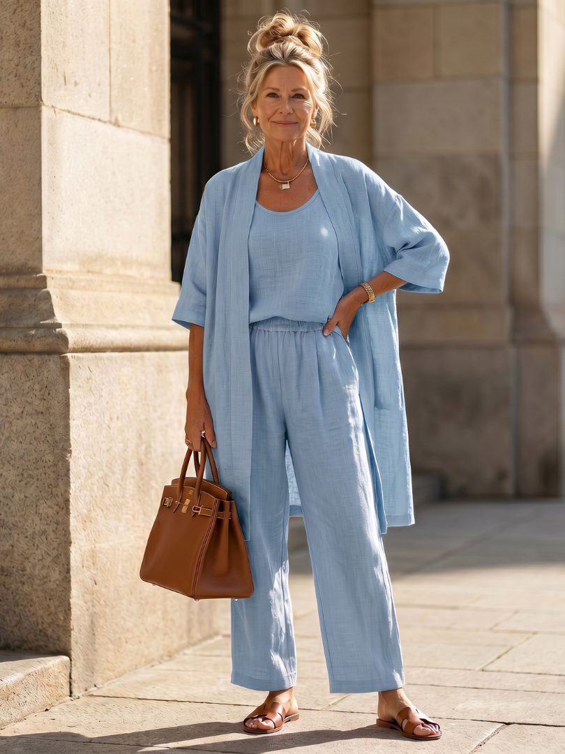 Damen Zweiteiliges Outfit mit lässigem Oberteil und bequemen Hosen - J&B - 10 - Annoboutique