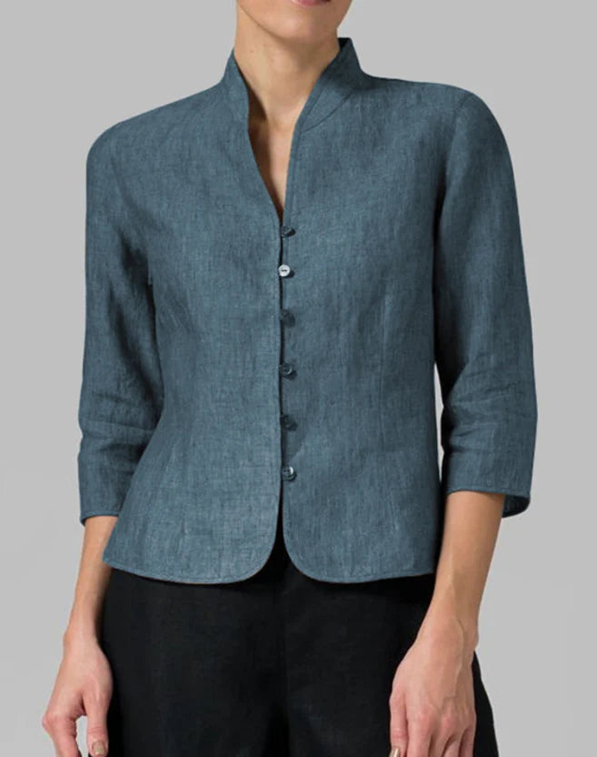 Johanna – Damen Strukturierte Kurzjacke mit Stehkragen