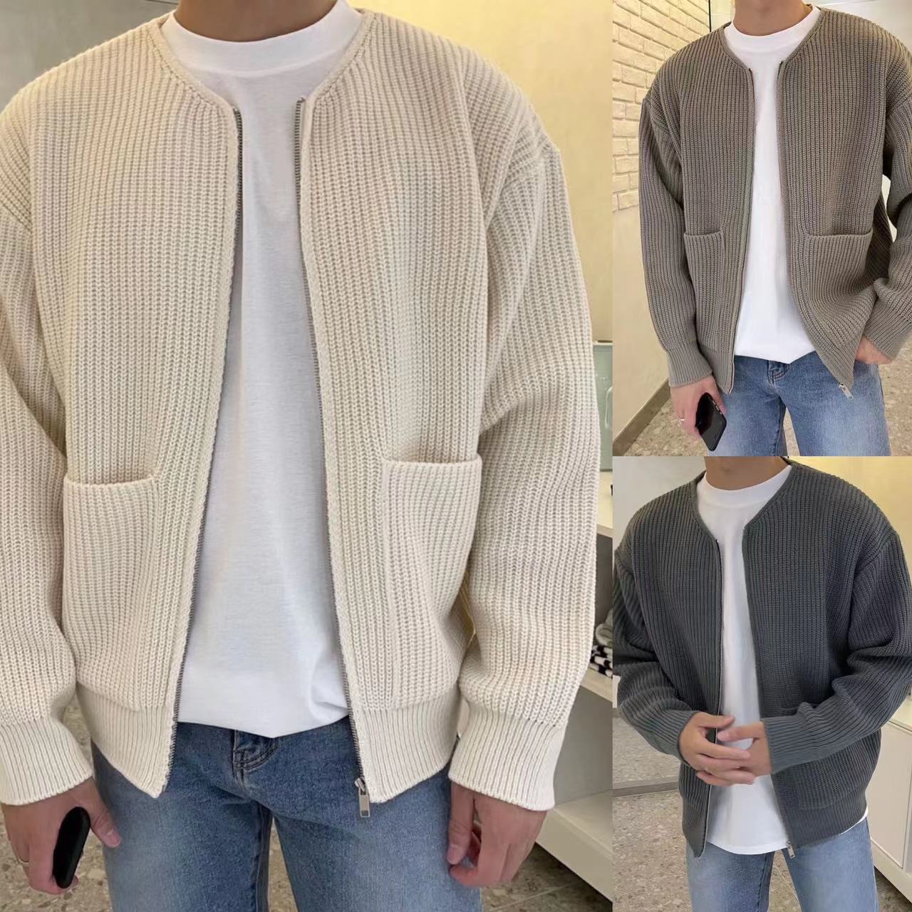 Marco - Herrenstrickjacke mit Reißverschluss und Taschen