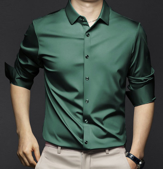 David – Herren Business Hemd Slim Fit Langarm Knitterfrei