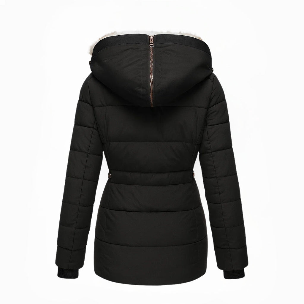 Lena – Gefütterte Winterjacke mit Fellkapuze im modernen Damen-Look