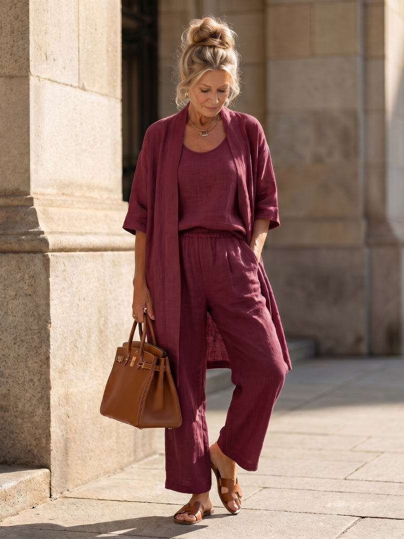 Damen Zweiteiliges Outfit mit lässigem Oberteil und bequemen Hosen - J&B - 12 - Annoboutique