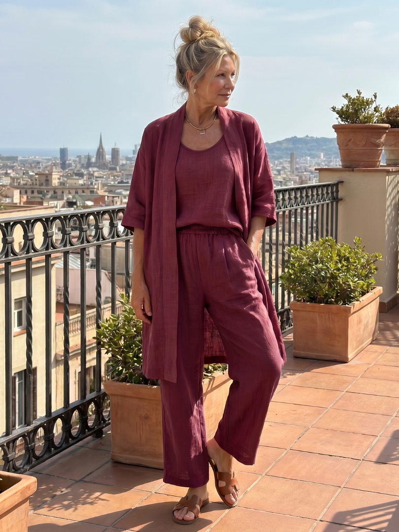Damen Zweiteiliges Outfit mit lässigem Oberteil und bequemen Hosen - J&B - 14 - Annoboutique