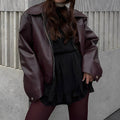 Camila – Damen Oversize Lederjacke