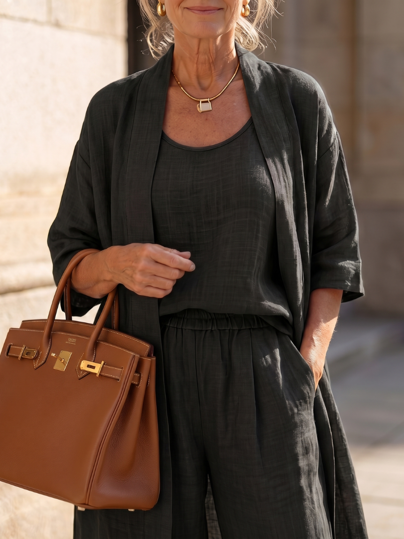 Damen Zweiteiliges Outfit mit lässigem Oberteil und bequemen Hosen - J&B - 16 - Annoboutique
