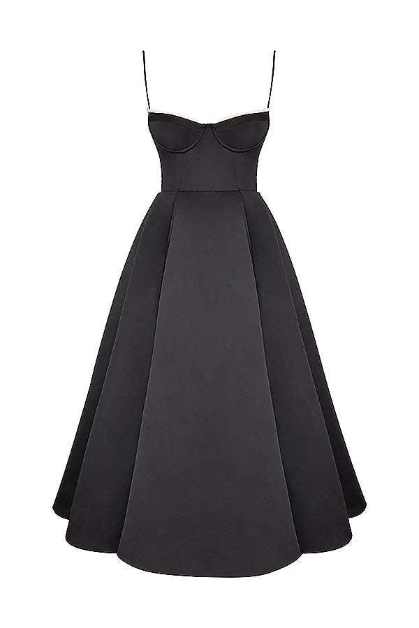 Isabella – Elegantes trägerbetontes Damen Midikleid