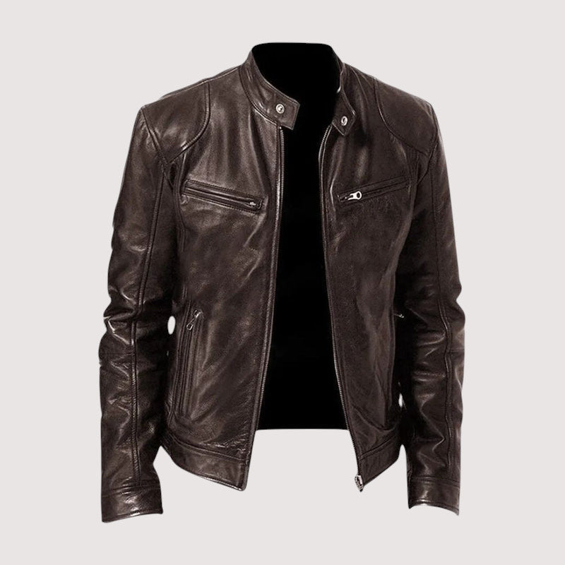 Herren Lederjacke – Elegante Passform mit praktischen Taschen - J&B - 3 - Annoboutique