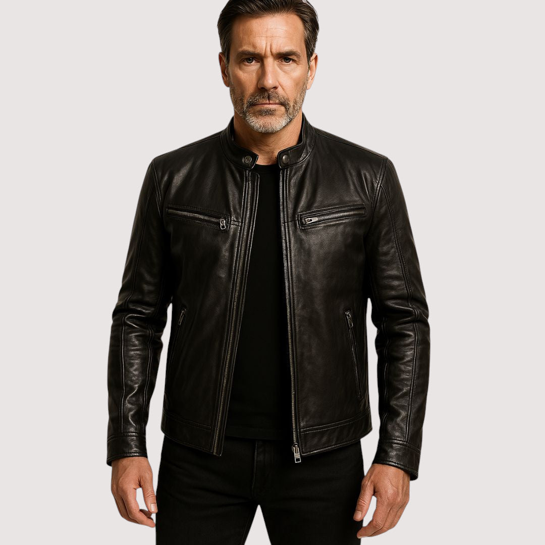 Herren Lederjacke – Elegante Passform mit praktischen Taschen - J&B - 6 - Annoboutique
