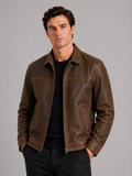 Elegante Herren Lederjacke mit klassischem Design und hochwertigem Reißverschluss - J&B - 1 - Annoboutique