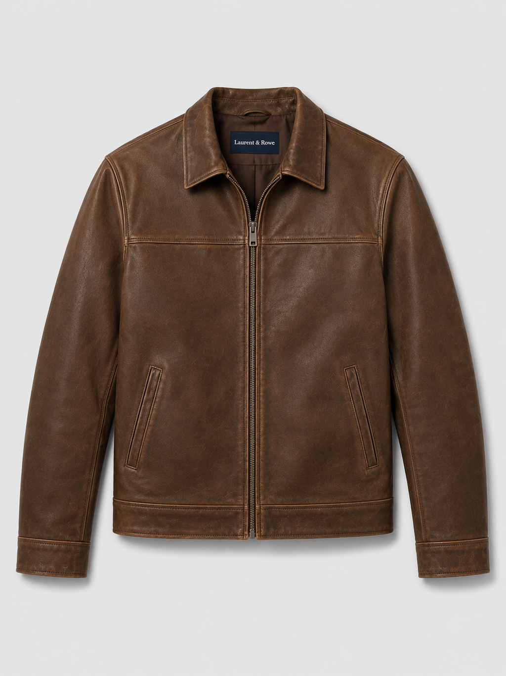 Elegante Herren Lederjacke mit klassischem Design und hochwertigem Reißverschluss - J&B - 2 - Annoboutique