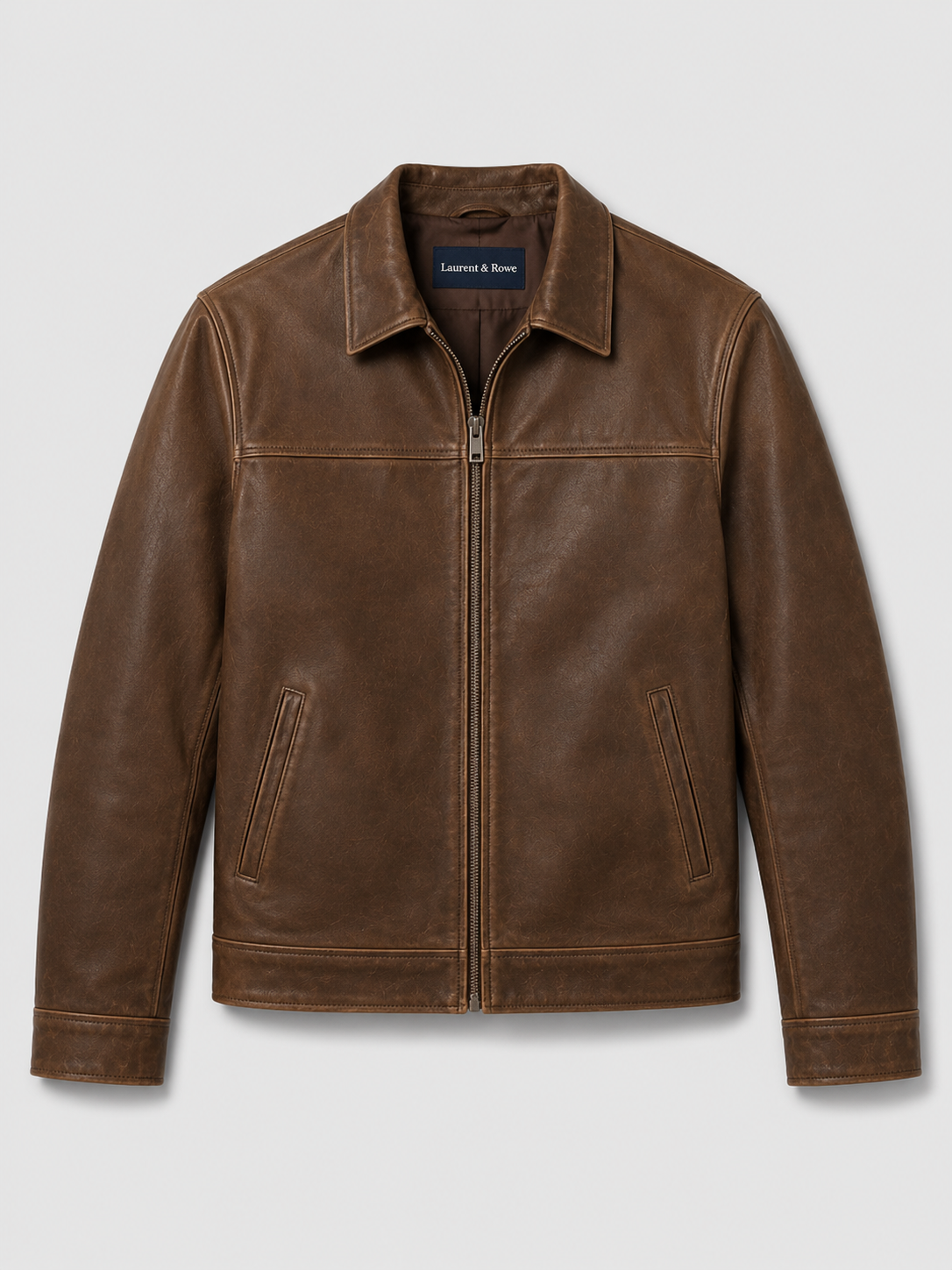 Elegante Herren Lederjacke mit klassischem Design und hochwertigem Reißverschluss - J&B - 2 - Annoboutique