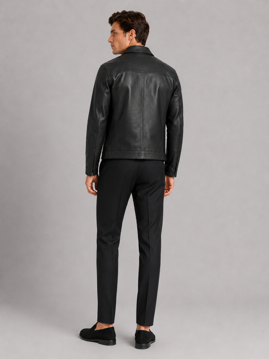 Elegante Herren Lederjacke mit klassischem Design und hochwertigem Reißverschluss - J&B - 11 - Annoboutique