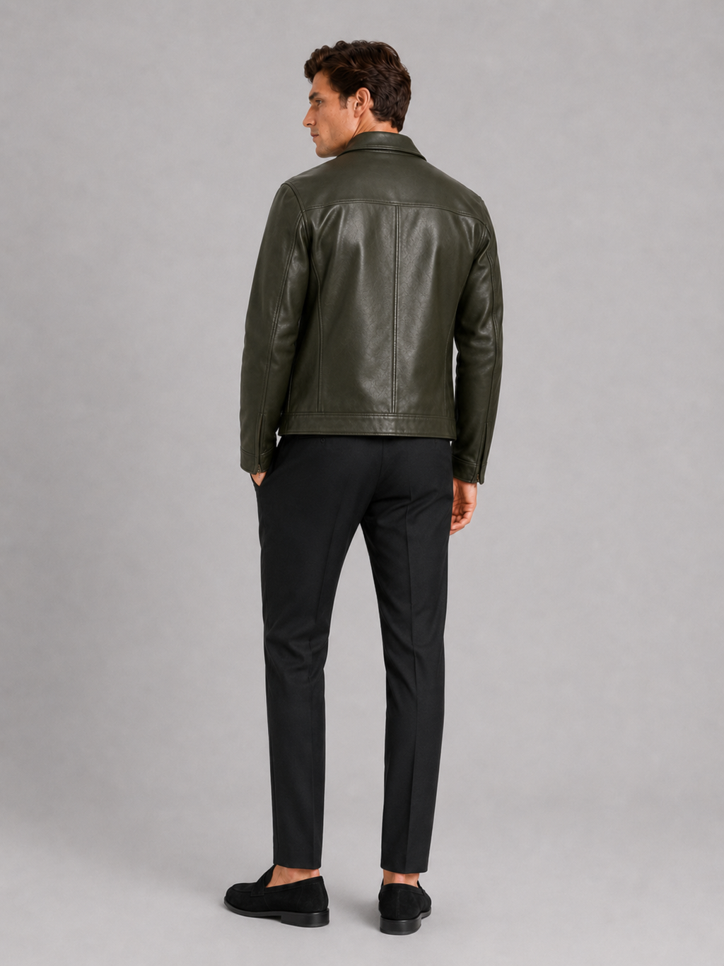 Elegante Herren Lederjacke mit klassischem Design und hochwertigem Reißverschluss - J&B - 16 - Annoboutique