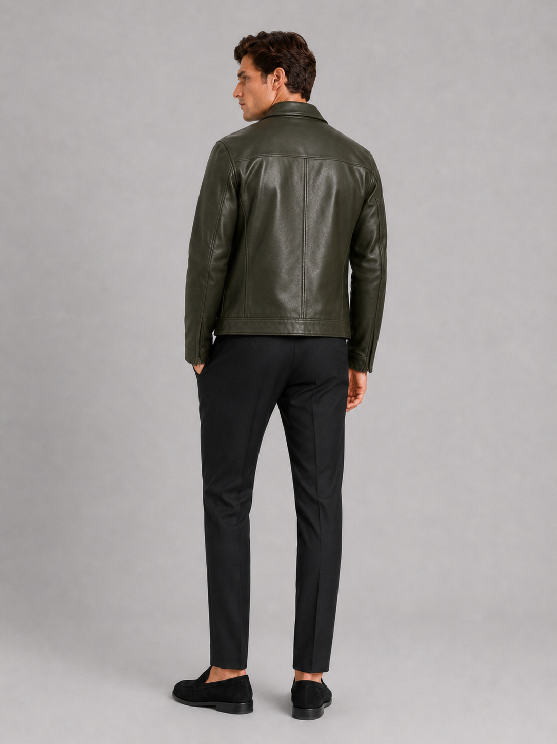 Elegante Herren Lederjacke mit klassischem Design und hochwertigem Reißverschluss - J&B - 16 - Annoboutique