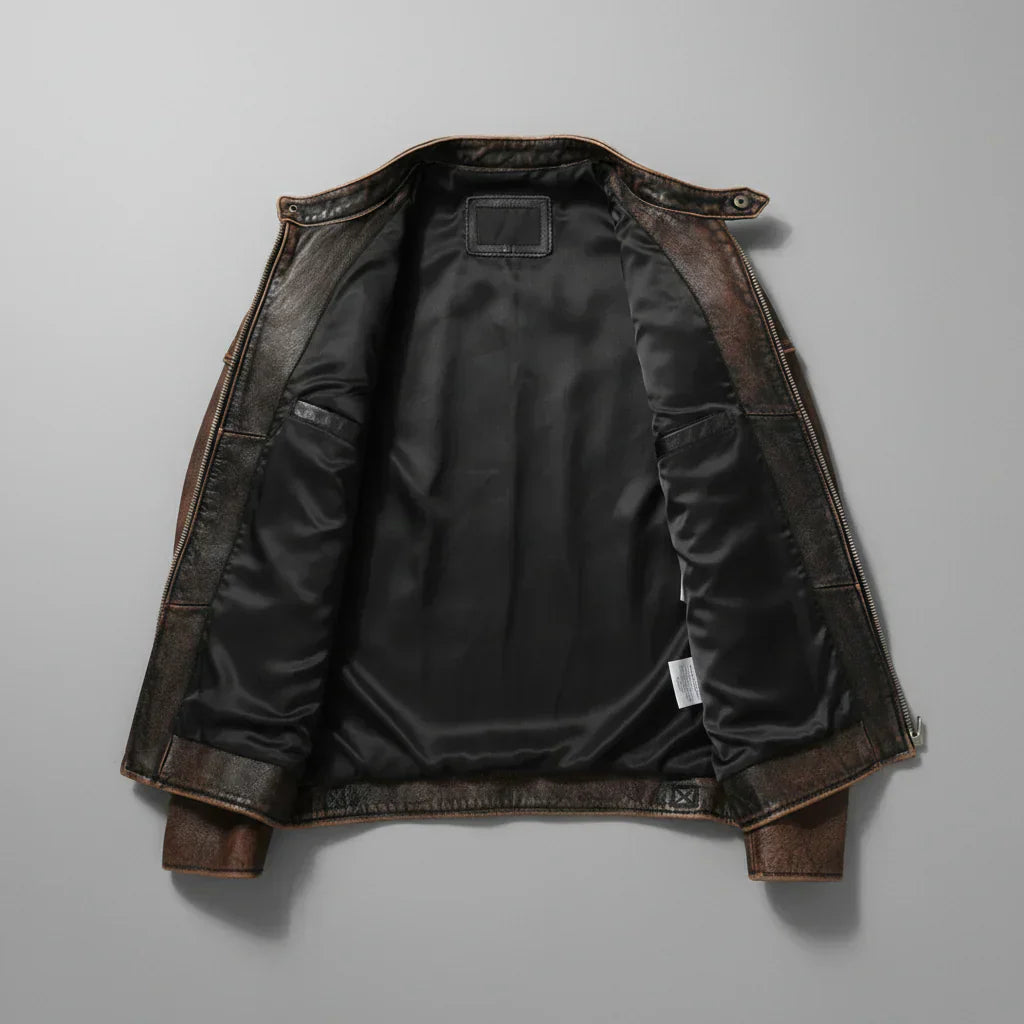 Herren Lederjacke – Stilvolle Passform mit gesteppten Schultern von J&B - 7 - Annoboutique