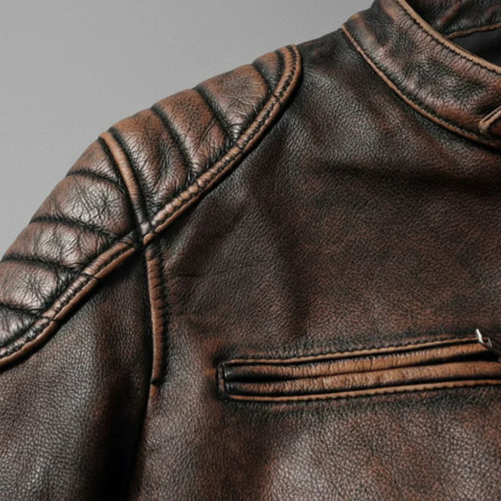 Herren Lederjacke – Stilvolle Passform mit gesteppten Schultern von J&B - 8 - Annoboutique