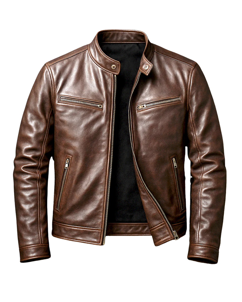 Herren Lederjacke – Zeitloser Stil mit strukturiertem Design - J&B - 2 - Annoboutique