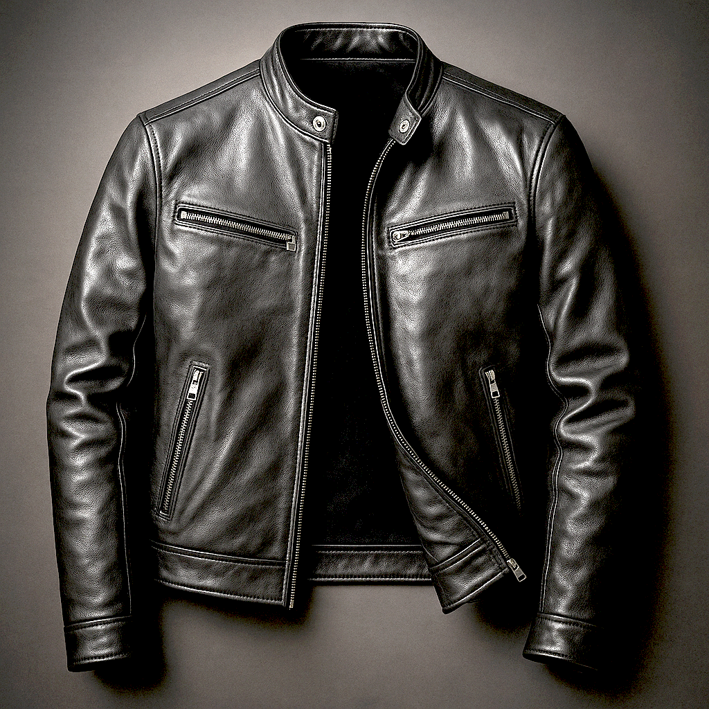 Herren Lederjacke – Zeitloser Stil mit strukturiertem Design - J&B - 3 - Annoboutique