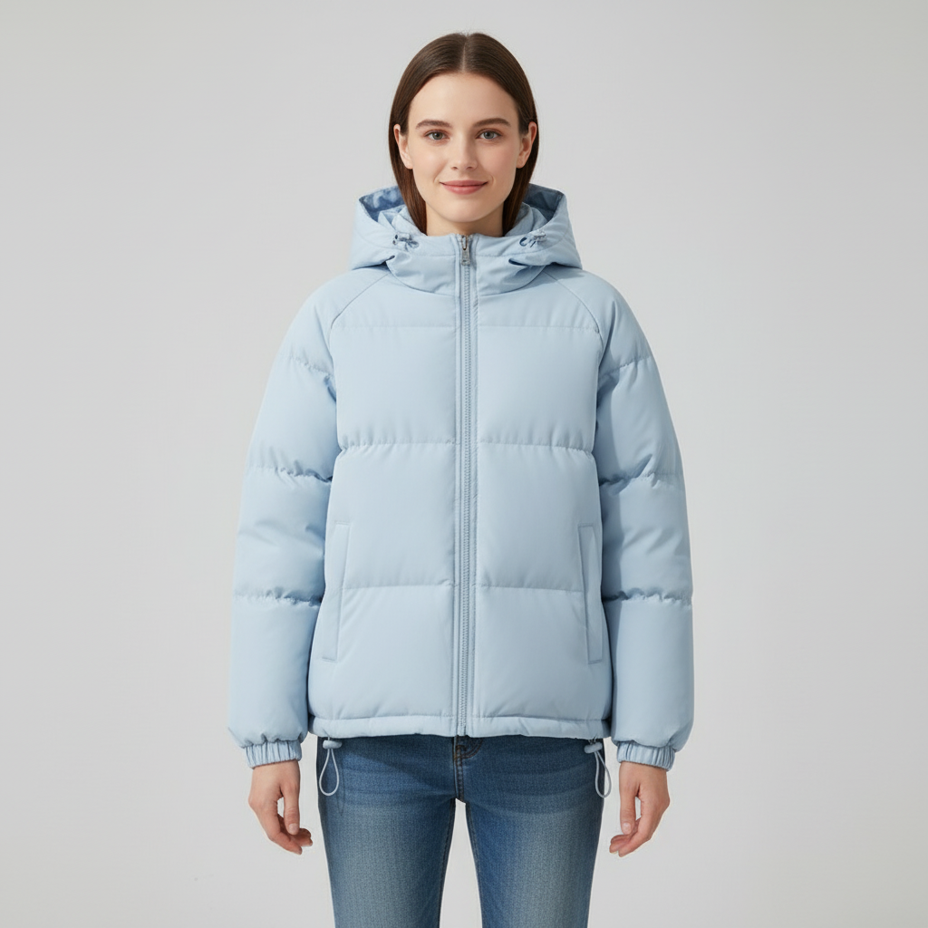 Damen Kapuzen-Steppjacke mit Frontreißverschluss - J&B - 2 - Annoboutique