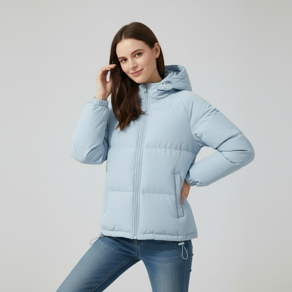 Damen Kapuzen-Steppjacke mit Frontreißverschluss - J&B - 5 - Annoboutique