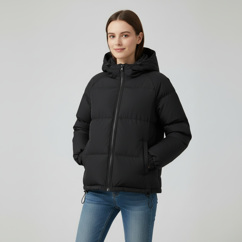 Damen Kapuzen-Steppjacke mit Frontreißverschluss - J&B - 11 - Annoboutique