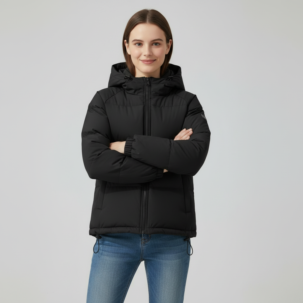 Damen Kapuzen-Steppjacke mit Frontreißverschluss - J&B - 13 - Annoboutique