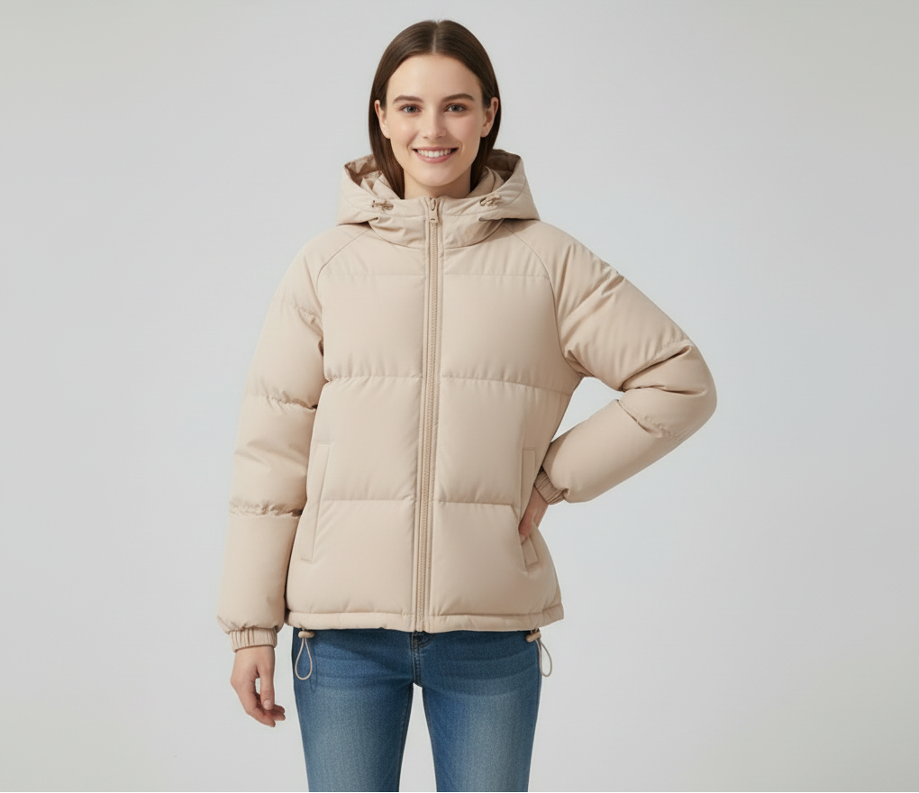 Damen Kapuzen-Steppjacke mit Frontreißverschluss - J&B - 16 - Annoboutique
