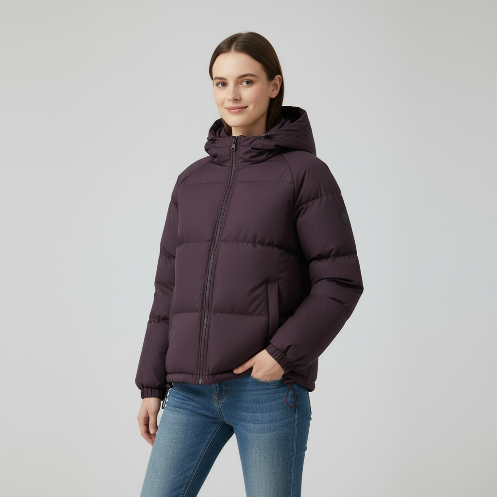 Damen Kapuzen-Steppjacke mit Frontreißverschluss - J&B - 17 - Annoboutique